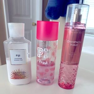 2 Bath & Body Works items & 1 Victoria Secret used body spray.